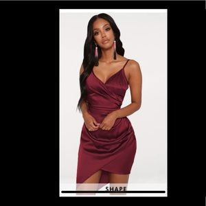 Shape Burgundy Satin dress